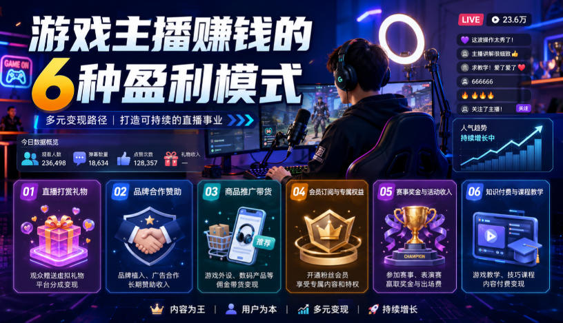 付费文章：游戏主播賺钱的6种盈利模式-来友网创