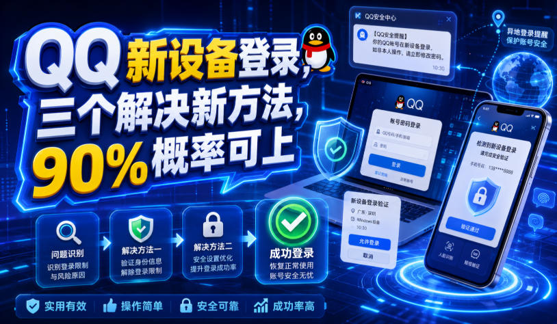 QQ新设备登录，三个解决新方法，90%概率可上-来友网创
