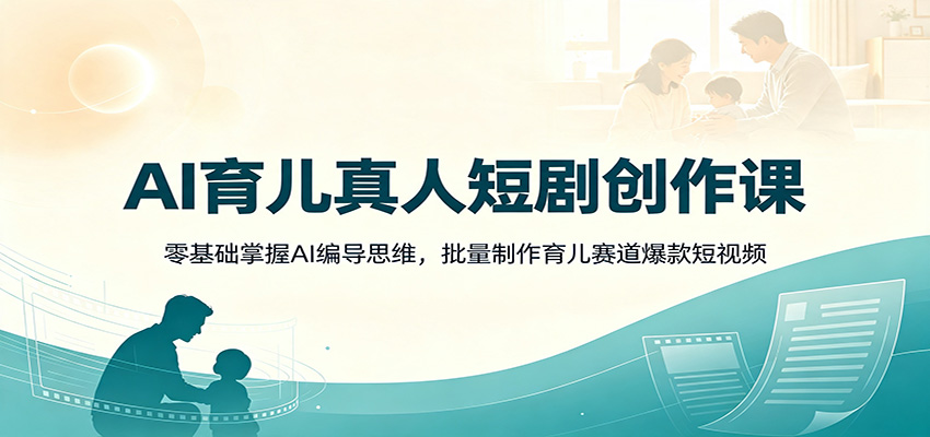 AI育儿真人短剧创作课：零基础掌握AI编导思维，批量制作育儿赛道爆款短视频-来友网创