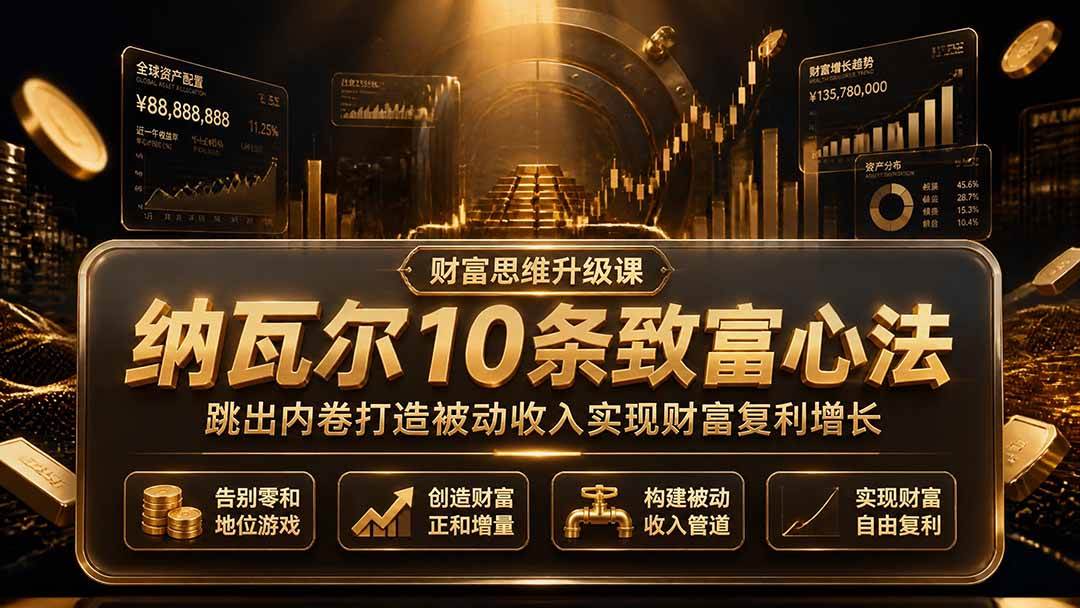 （19628期）付费文章：纳瓦尔10条致富心法，跳出内卷打造被动收入实现财富复利增长-来友网创