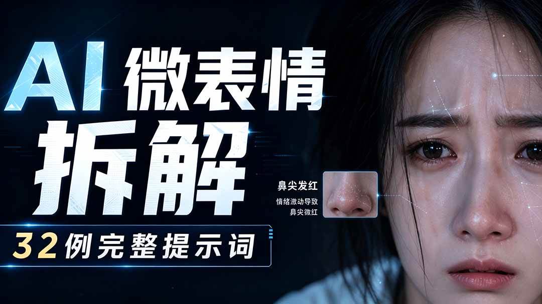 （19629期）AI微表情拆解提示词合集，精准调控AI角色表情，告别塑料感、AI面瘫脸。-来友网创