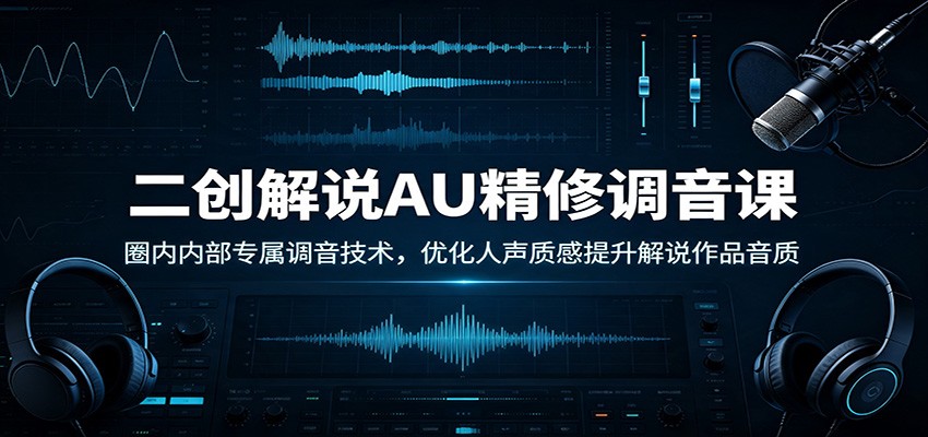二创解说AU精修调音课：圈内内部专属调音技术，优化人声质感提升解说作品音质-来友网创