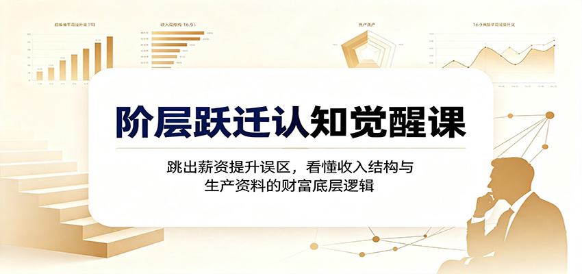 阶层跃迁认知觉醒课：跳出薪资提升误区，看懂收入结构与生产资料的财富底层逻辑-来友网创