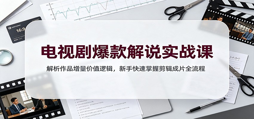电视剧爆款解说实战课：解析作品增量价值逻辑，新手快速掌握剪辑成片全流程-来友网创