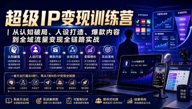 超级IP变现训练营｜从认知破局、人设打造、爆款内容到全域流量变现全链路实战-来友网创