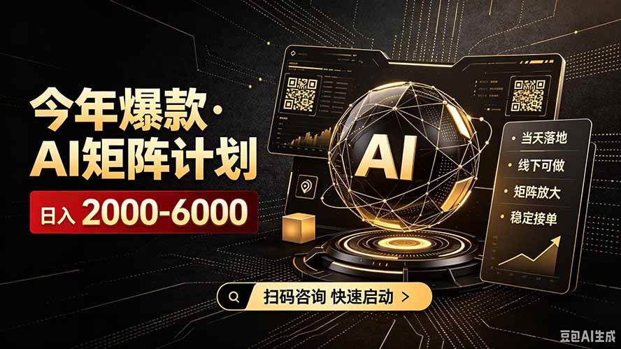（19703期）AI矩阵计划！日收益3000-8000+，项目绿色长久，安全合规靠谱，可批量放大。扶持工作室和分公司-来友网创