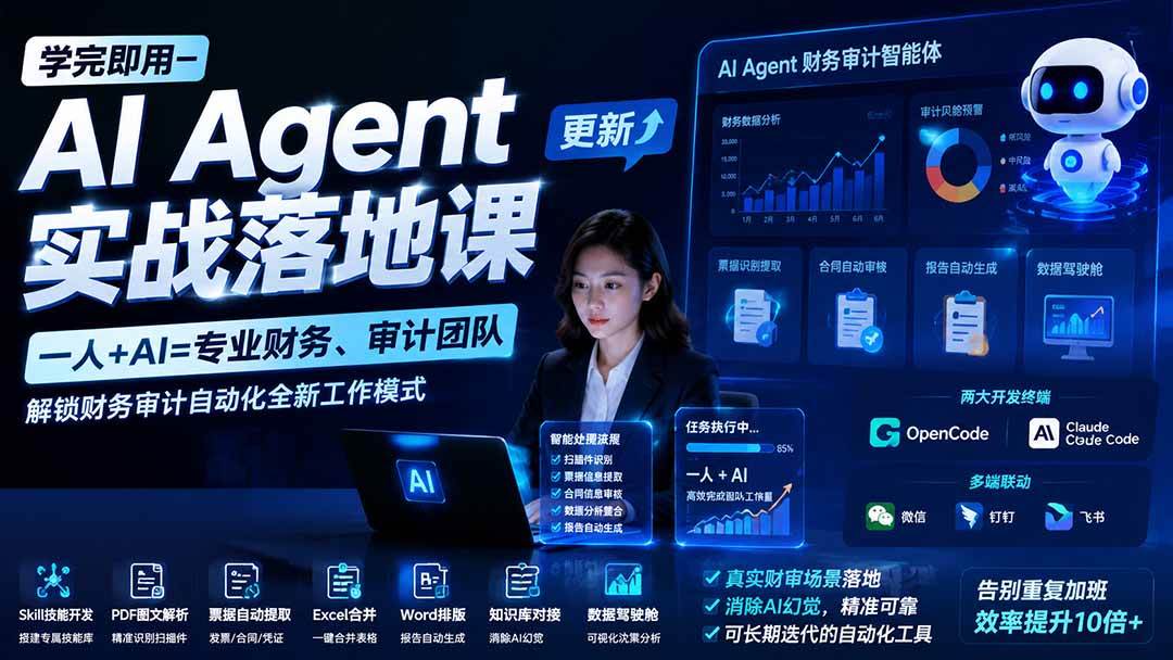 （19702期）学完即用—AI Agent实战落地课-更新：一人+AI=专业财务、审计团队，解锁财务审计自动化全新工作模式-来友网创