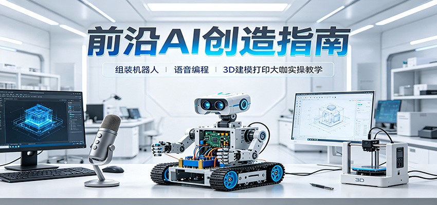 前沿AI创造指南：组装机器人、语音编程、3D建模打印大咖实操教学-来友网创