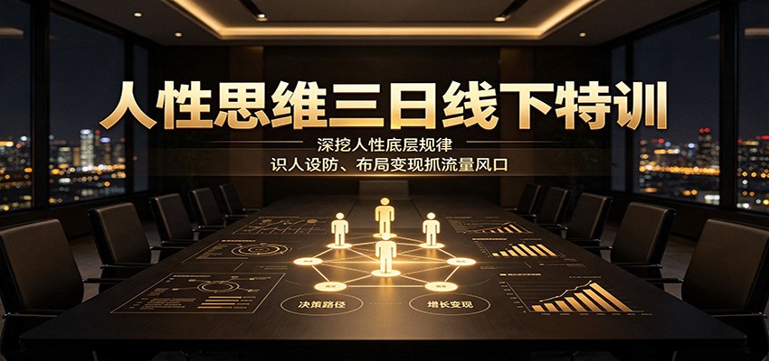 人性思维三日线下特训：深挖人性底层规律，识人设防、布局变现抓流量风口-来友网创