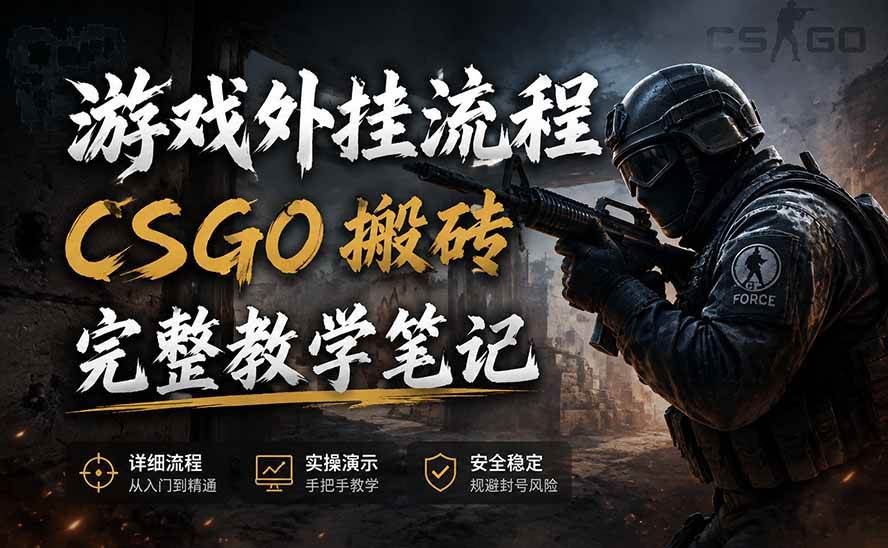 （19719期）游戏挂机全流程笔记分享，CSGO游戏搬砖，小白看了当天学会见收益-来友网创