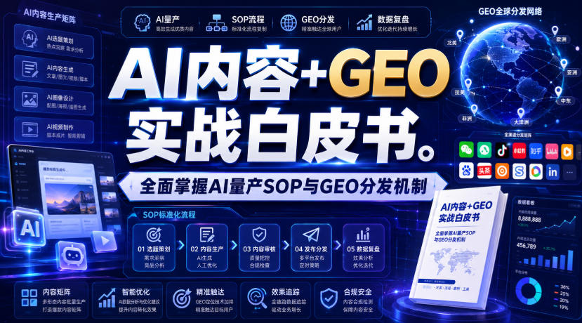 AI内容+GEO实战白皮书，全面掌握AI量产SOP与GEO分发机制【文档】-来友网创