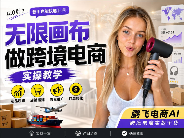 【跨境电商必备】AI无线画布制作商品宣传视频，四步搞定，无线画布工作流，操作简单好上手-来友网创