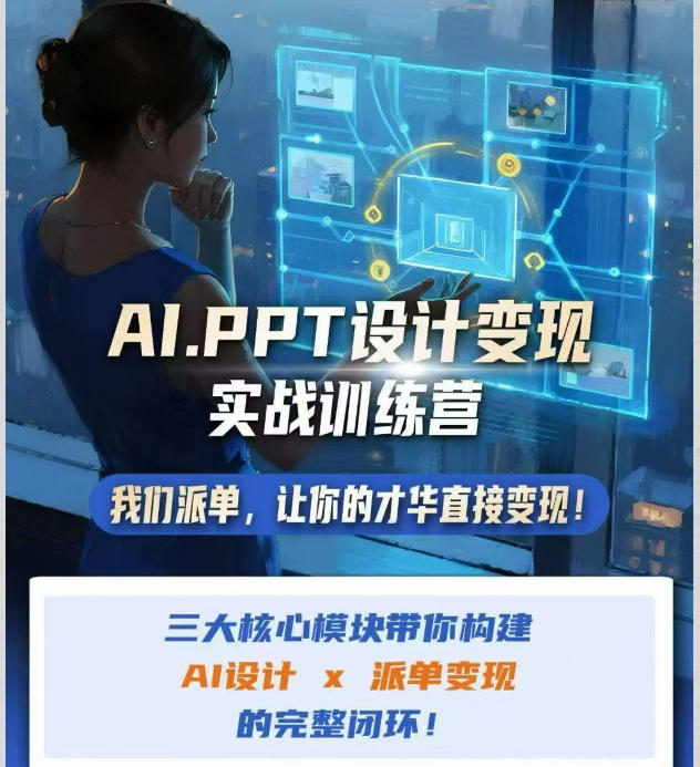 AI+PPT设计变现实战训练营，我们派单，让你的才华直接变现，三大核心模块带你构建Al设计x派单变现的完整闭环-来友网创