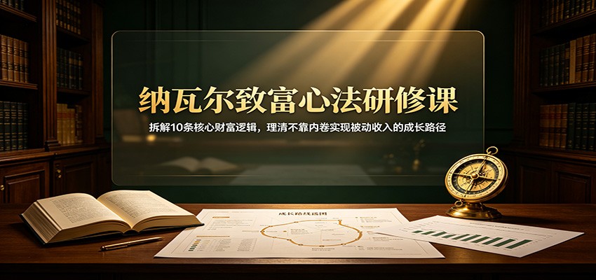纳瓦尔致富心法研修课：拆解10条核心财富逻辑，理清不靠内卷实现被动收入的成长路径-来友网创
