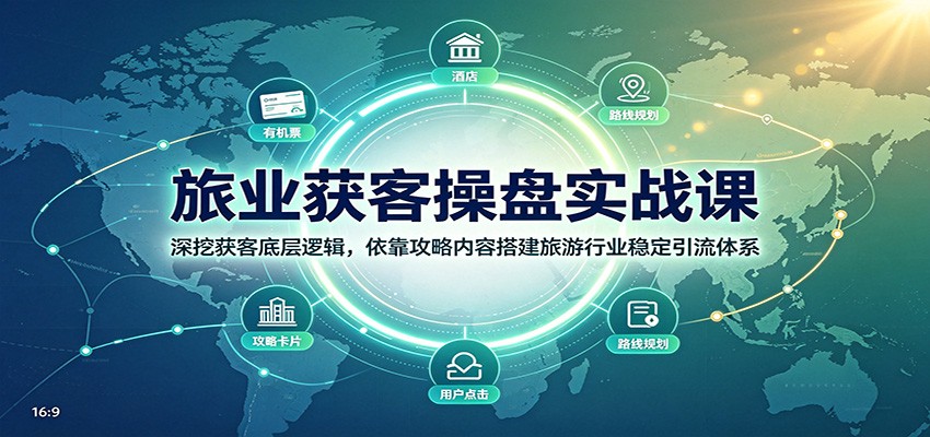旅业获客操盘实战课：深挖获客底层逻辑，依靠攻略内容搭建旅游行业稳定引流体系-来友网创
