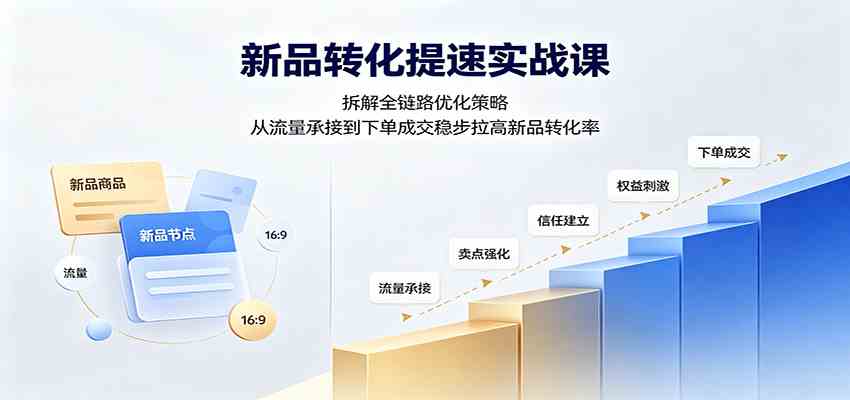 新品转化提速实战课：拆解全链路优化策略，从流量承接到下单成交稳步拉高新品转化率-来友网创