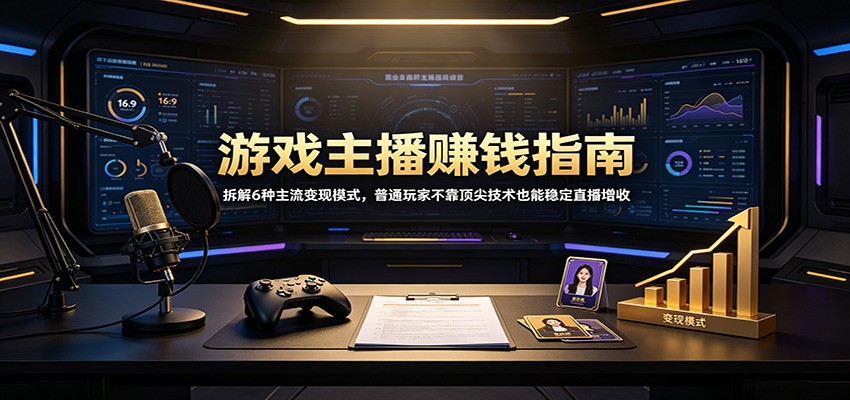 游戏主播赚钱指南：拆解6种主流变现模式，普通玩家不靠顶尖技术也能稳定直播增收-来友网创