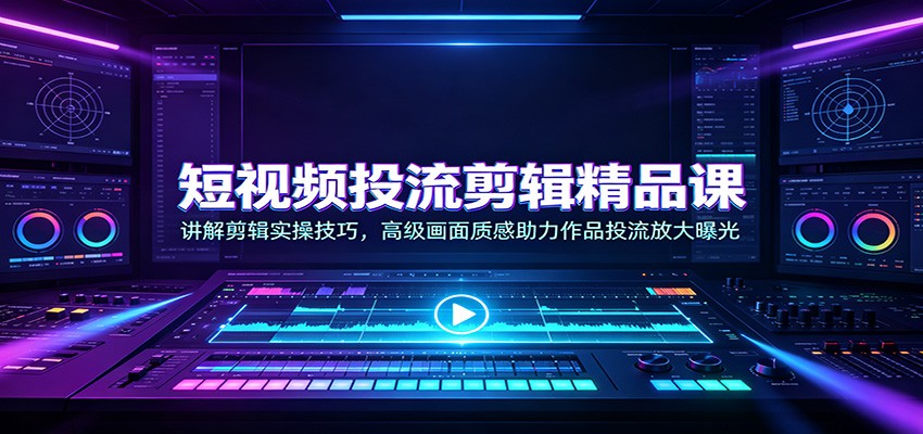 短视频投流剪辑精品课：讲解剪辑实操技巧，高级画面质感助力作品投流放大曝光-来友网创