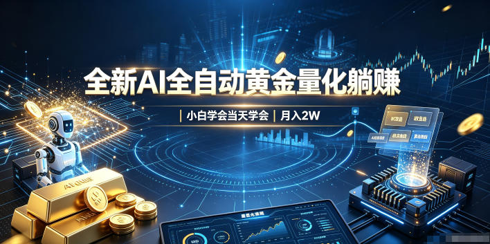 全新AI全自动黄金量化躺賺：小白学会当天学会，月入2W！【揭秘】-来友网创
