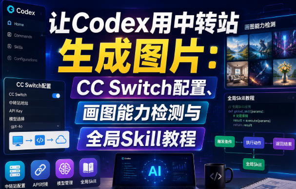 让Codex用中转站生成图片：CC Switch配置、画图能力检测与全局Skill教程-来友网创