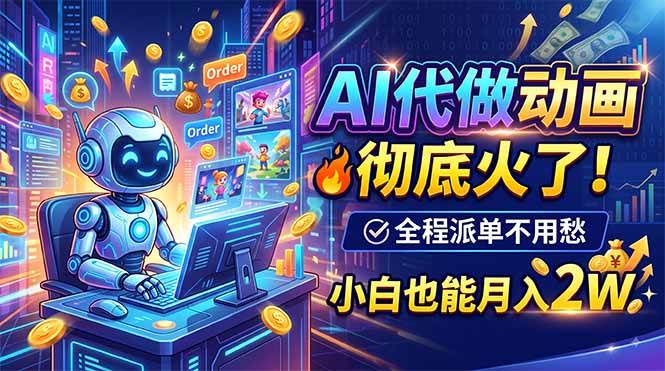 （19828期）AI代做动画，彻底火了！全程派单不用愁，小白也能月入2W-来友网创