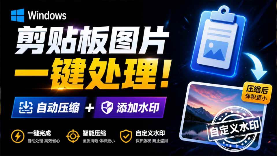 （19831期）Windows 剪贴板复制图片后，体积会暴涨数百倍？剪贴板图片一键自动压缩及添加水印工具-来友网创