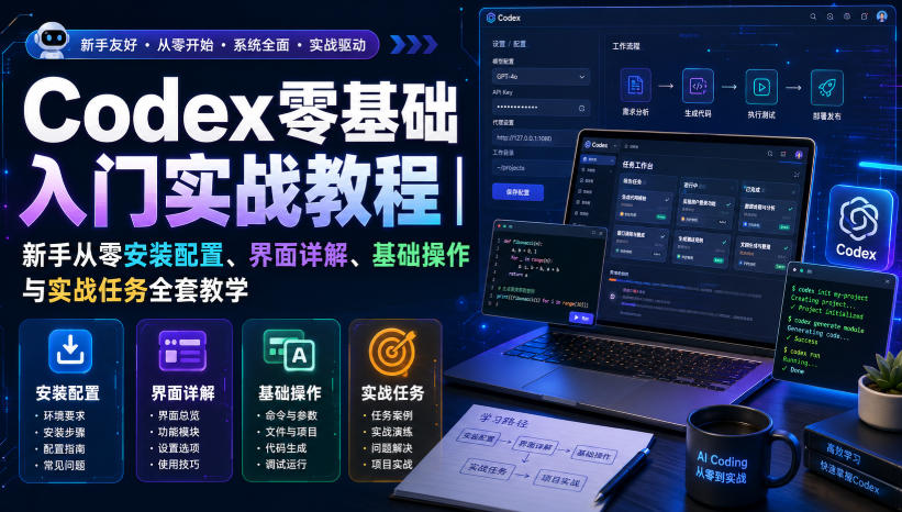 Codex零基础入门实战教程｜新手从零安装配置、界面详解、基础操作与实战任务全套教学-来友网创