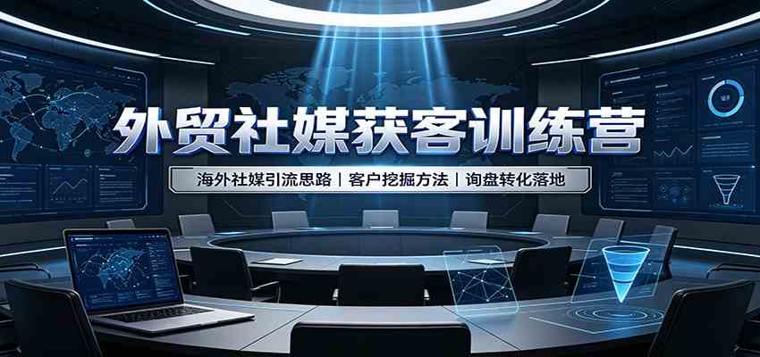 外贸社媒获客训练营：海外社媒引流思路，客户挖掘方法，询盘转化落地-来友网创