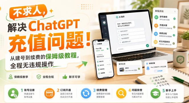 不求人，解决ChatGPT充值问题！从建号到续费的保姆级教程，全程无违规操作-来友网创