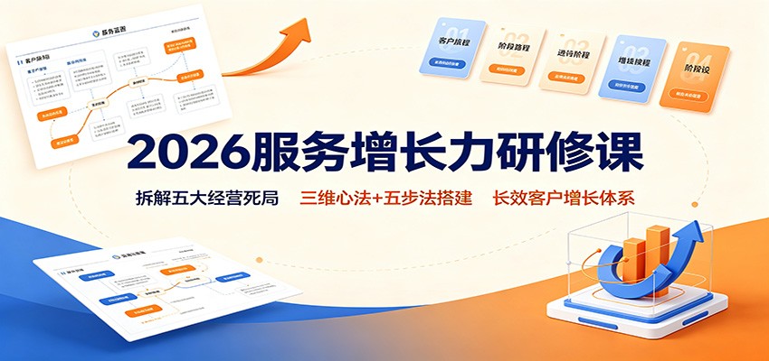 2026服务增长力研修课：拆解五大经营死局，三维心法+五步法搭建长效客户增长体系-来友网创