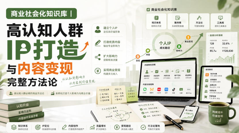 商业社会化知识库｜高认知人群IP打造与内容变现完整方法论【文档】-来友网创
