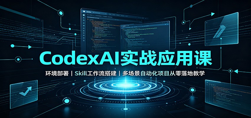 CodexAI实战应用课：环境部署Skill工作流搭建，多场景自动化项目从零落地教学-来友网创