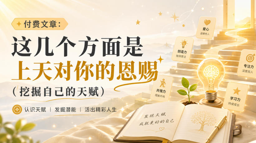付费文章：这几个方面是上天对你的恩赐（挖掘自己的天赋）-来友网创
