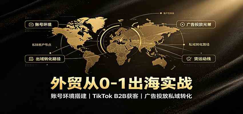 外贸从0-1出海实战：账号环境搭建，TikTok B2B获客，广告投放私域转化-来友网创