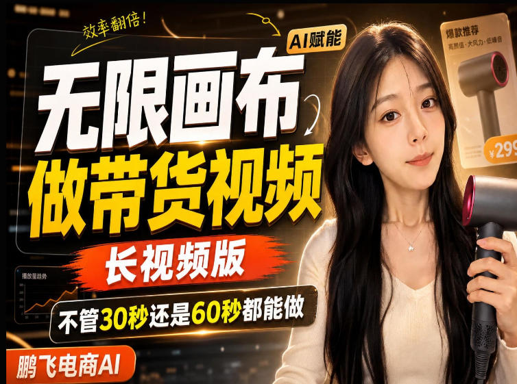 【保姆级教程】无限画布搭建长带货视频，拼接不翻车全程一致，小白跟着步骤也能上手-来友网创