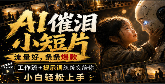 AI催泪小短片，流量好，条条爆款，工作流+提示词统统交给你，小白轻松上手-来友网创