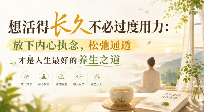 付费文章：想活得长久不必过度用力：放下内心执念，松弛通透才是人生最好的养生之道-来友网创
