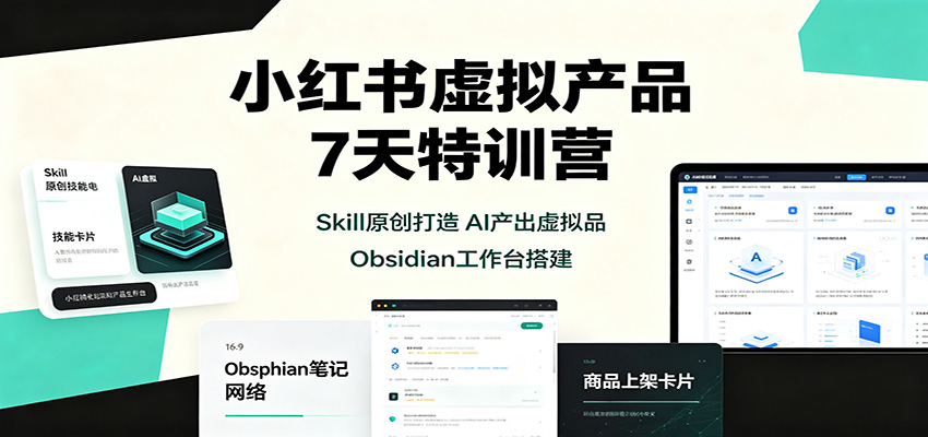 小红书虚拟产品7天特训营：Skill原创打造，AI产出虚拟品，Obsidian工作台搭建-来友网创