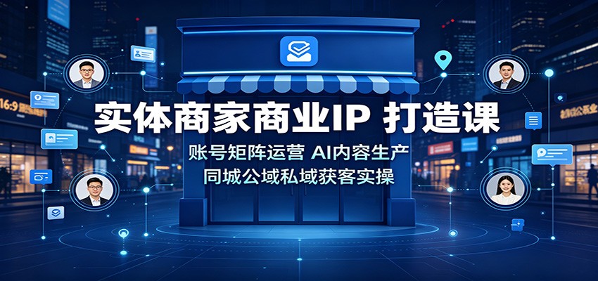 实体商家商业IP打造课：账号矩阵运营，AI内容生产，同城公域私域获客实操-来友网创