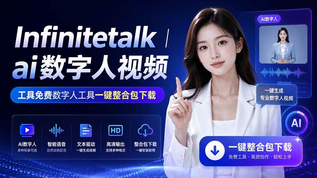 （20008期）Infinitetalk丨ai数字人视频-工具免费数字人工具一键整合包下载-来友网创