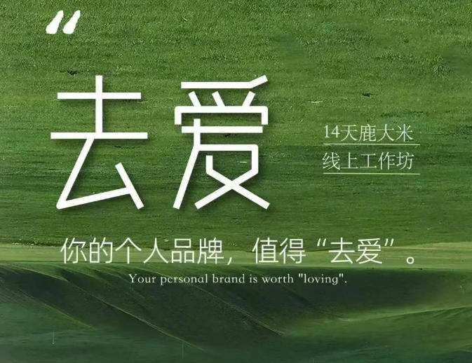 去爱14天鹿大米线上工作坊，你的个人品牌，值得“去爱”-来友网创