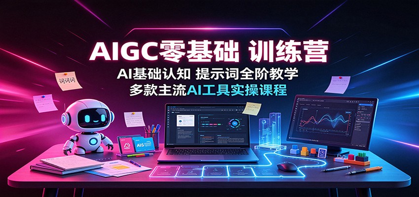 AIGC零基础训练营：AI基础认知，提示词全阶教学，多款主流AI工具实操课程-来友网创