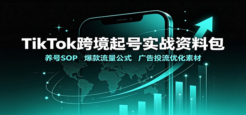 TikTok跨境起号实战资料包：养号SOP，爆款流量公式，广告投流优化素材-来友网创