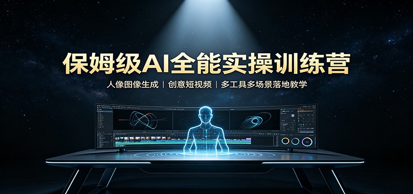 保姆级AI全能实操训练营：人像图像生成，创意短视频，多工具多场景落地教学-来友网创
