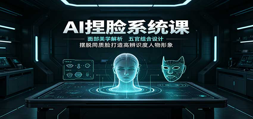 AI捏脸系统课：面部美学解析，五官组合设计，摆脱同质脸打造高辨识度人物形象-来友网创