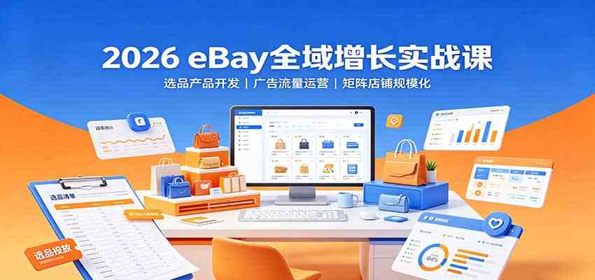 2026 eBay全域增长实战课：选品产品开发，广告流量运营，矩阵店铺规模化-来友网创