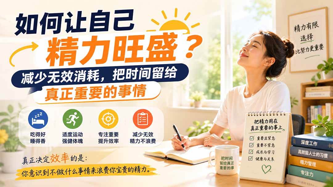 （20071期）付费文章：如何让自己精力旺盛？减少无效消耗，把时间留给真正重要的事情-来友网创