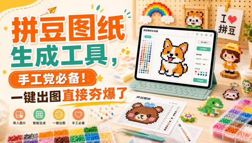 拼豆图纸生成工具，手工党必备！一键出图直接夯爆了-来友网创