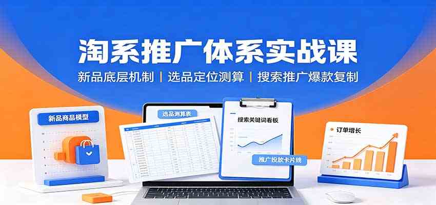淘系推广体系实战课：新品底层机制，选品定位测算，搜索推广爆款复制-来友网创
