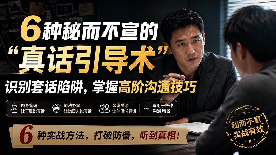 （20113期）付费文章：6种秘而不宣的“真话引导术”识别套话陷阱，掌握高阶沟通技巧-来友网创